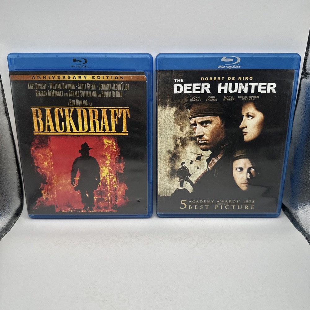 The Deer Hunter Backdraft Blu-ray DVD LOT Bundle Excellent Discs Robert De Niro
